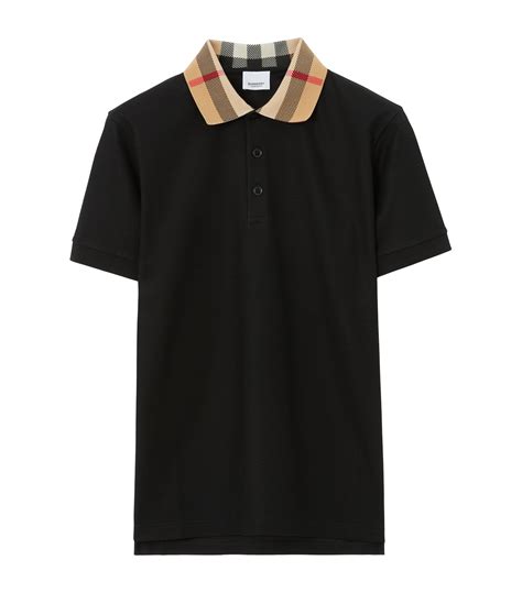 cf burberry polo shirts|Check Collar Cotton Polo Shirt in Black .